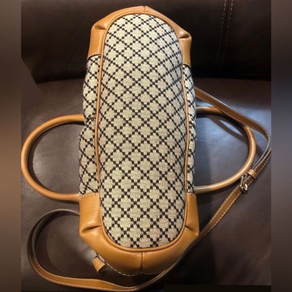 Vintage GUCCI Diamanté Sukey Canvas and Leather Rolled Top Handle Shoulder Bag - Picture 6 of 17